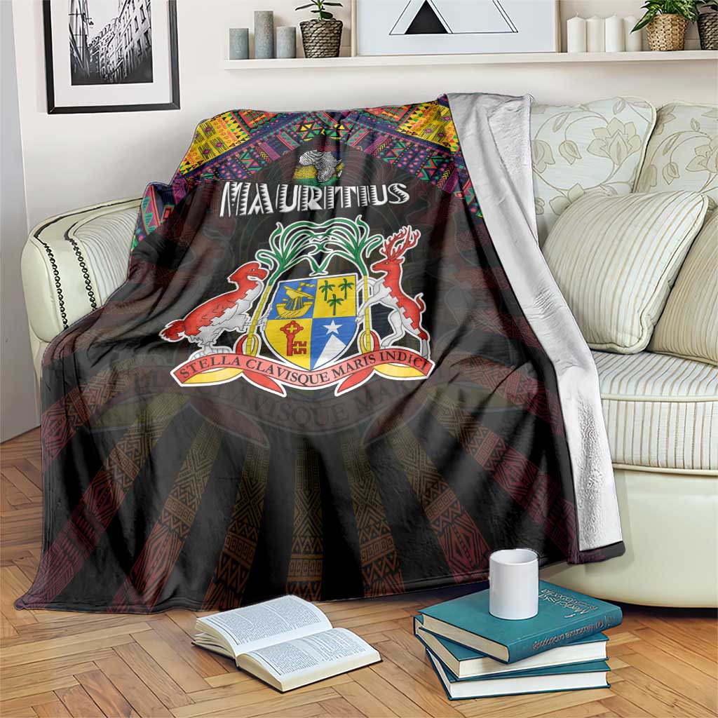 Mauritius Roots Blanket African Map in Fingerprint and Tribal Colors