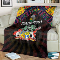 Mauritius Roots Blanket African Map in Fingerprint and Tribal Colors