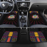 Mauritius Roots Car Mats African Map in Fingerprint and Tribal Colors