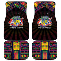 Mauritius Roots Car Mats African Map in Fingerprint and Tribal Colors