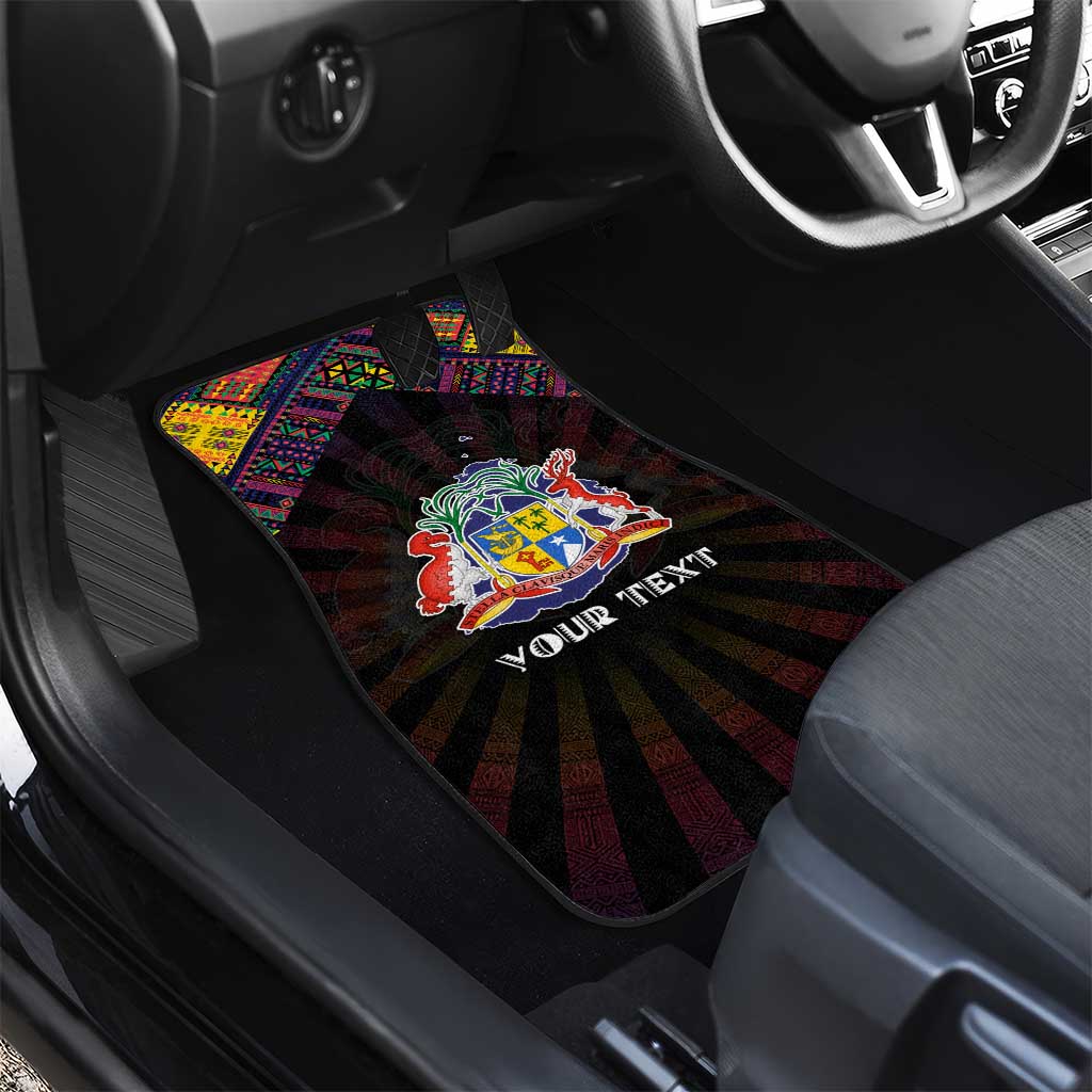 Mauritius Roots Car Mats African Map in Fingerprint and Tribal Colors