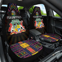 Mauritius Roots Car Seat Cover African Map in Fingerprint and Tribal Colors