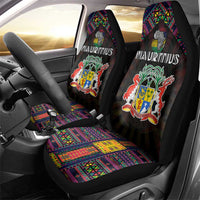 Mauritius Roots Car Seat Cover African Map in Fingerprint and Tribal Colors