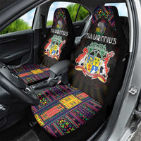 Mauritius Roots Car Seat Cover African Map in Fingerprint and Tribal Colors
