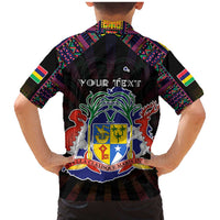 Personalized Mauritius Roots Family Matching Mermaid Dress and Hawaiian Shirt African Map in Fingerprint and Tribal Colors