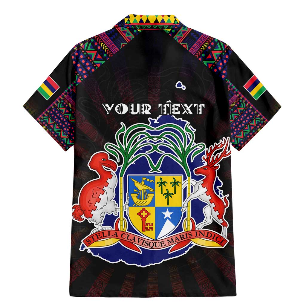 Personalized Mauritius Roots Family Matching Mermaid Dress and Hawaiian Shirt African Map in Fingerprint and Tribal Colors