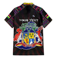 Personalized Mauritius Roots Family Matching Mermaid Dress and Hawaiian Shirt African Map in Fingerprint and Tribal Colors