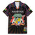Personalized Mauritius Roots Family Matching Off The Shoulder Long Sleeve Dress and Hawaiian Shirt African Map in Fingerprint and Tribal Colors