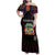 Personalized Mauritius Roots Family Matching Off Shoulder Maxi Dress and Hawaiian Shirt African Map in Fingerprint and Tribal Colors