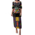 Personalized Mauritius Roots Family Matching Puletasi and Hawaiian Shirt African Map in Fingerprint and Tribal Colors