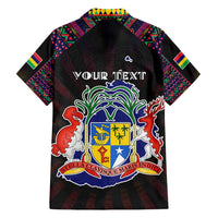 Personalized Mauritius Roots Family Matching Tank Maxi Dress and Hawaiian Shirt African Map in Fingerprint and Tribal Colors