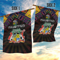 Mauritius Roots Garden Flag African Map in Fingerprint and Tribal Colors