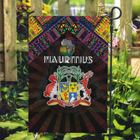 Mauritius Roots Garden Flag African Map in Fingerprint and Tribal Colors