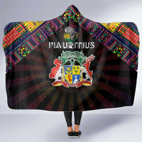 Mauritius Roots Hooded Blanket African Map in Fingerprint and Tribal Colors