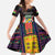Personalized Mauritius Roots Kid Short Sleeve Dress African Map in Fingerprint and Tribal Colors