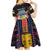 Personalized Mauritius Roots Kid Short Sleeve Dress African Map in Fingerprint and Tribal Colors