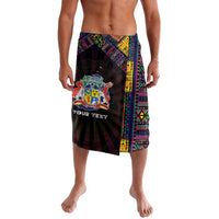 Personalized Mauritius Roots Lavalava African Map in Fingerprint and Tribal Colors