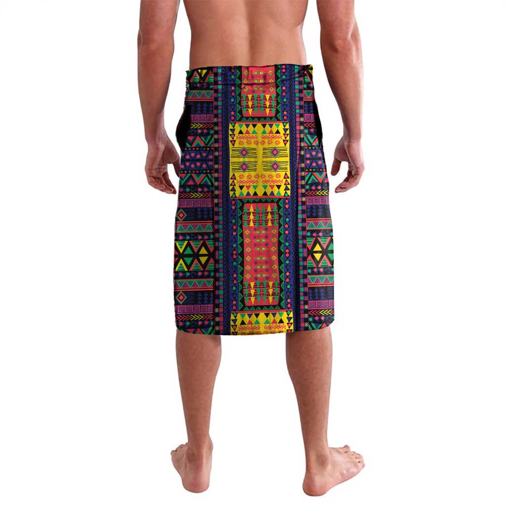 Personalized Mauritius Roots Lavalava African Map in Fingerprint and Tribal Colors