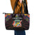 Mauritius Roots Leather Tote Bag African Map in Fingerprint and Tribal Colors