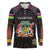 Personalized Mauritius Roots Long Sleeve Polo Shirt African Map in Fingerprint and Tribal Colors