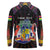 Personalized Mauritius Roots Long Sleeve Polo Shirt African Map in Fingerprint and Tribal Colors