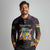 Personalized Mauritius Roots Long Sleeve Polo Shirt African Map in Fingerprint and Tribal Colors