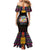 Personalized Mauritius Roots Mermaid Dress African Map in Fingerprint and Tribal Colors