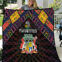 Mauritius Roots Quilt African Map in Fingerprint and Tribal Colors