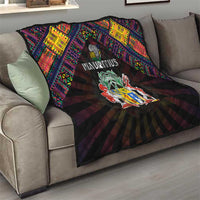 Mauritius Roots Quilt African Map in Fingerprint and Tribal Colors