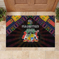 Mauritius Roots Rubber Doormat African Map in Fingerprint and Tribal Colors