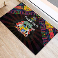 Mauritius Roots Rubber Doormat African Map in Fingerprint and Tribal Colors