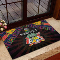 Mauritius Roots Rubber Doormat African Map in Fingerprint and Tribal Colors