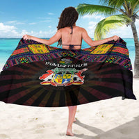 Mauritius Roots Sarong African Map in Fingerprint and Tribal Colors