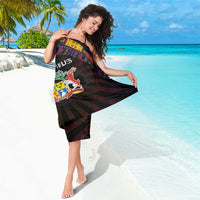 Mauritius Roots Sarong African Map in Fingerprint and Tribal Colors