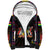 Personalized Mauritius Roots Sherpa Hoodie African Map in Fingerprint and Tribal Colors
