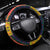Mauritius Roots Steering Wheel Cover African Map in Fingerprint and Tribal Colors
