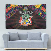 Mauritius Roots Tapestry African Map in Fingerprint and Tribal Colors