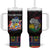 Mauritius Roots Tumbler With Handle African Map in Fingerprint and Tribal Colors