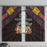 Mauritius Roots Window Curtain African Map in Fingerprint and Tribal Colors