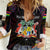 Personalized Mauritius Roots Women Casual Shirt African Map in Fingerprint and Tribal Colors