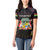 Personalized Mauritius Roots Women Polo Shirt African Map in Fingerprint and Tribal Colors