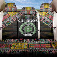 Comoros Roots Back Car Seat Cover African Map in Fingerprint and Tribal Colors