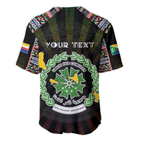 Personalized Comoros Roots Baseball Jersey African Map in Fingerprint and Tribal Colors