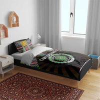 Comoros Roots Bedding Set African Map in Fingerprint and Tribal Colors