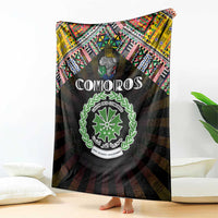 Comoros Roots Blanket African Map in Fingerprint and Tribal Colors