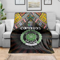 Comoros Roots Blanket African Map in Fingerprint and Tribal Colors