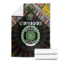 Comoros Roots Blanket African Map in Fingerprint and Tribal Colors