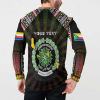 Personalized Comoros Roots Button Sweatshirt African Map in Fingerprint and Tribal Colors
