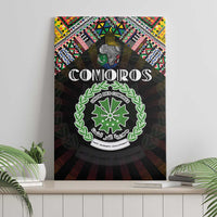 Comoros Roots Canvas Wall Art African Map in Fingerprint and Tribal Colors
