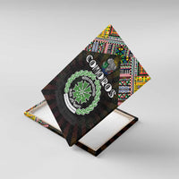Comoros Roots Canvas Wall Art African Map in Fingerprint and Tribal Colors
